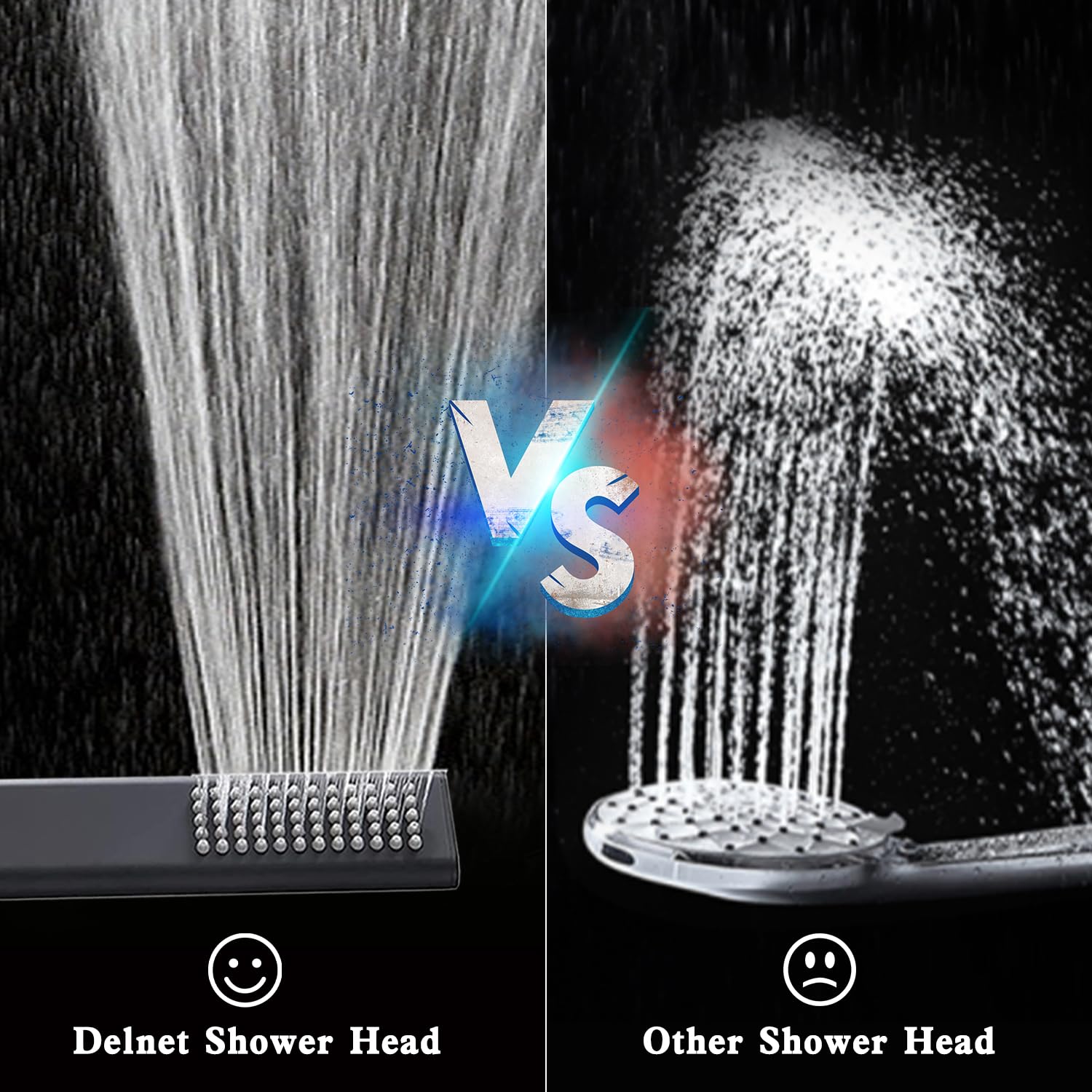 Delnet Solid Brass Handheld Shower Head, Arc Design High Pressure Hand Shower - Image 4