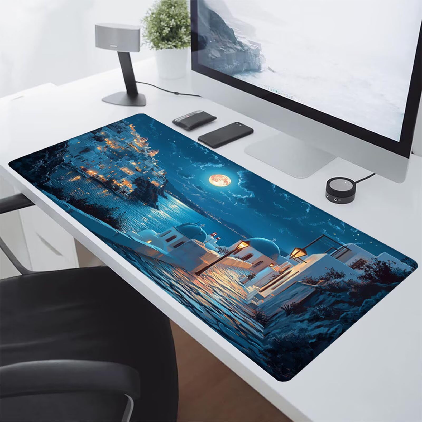 Podkładka pod mysz XXL niebieska podkładka pod mysz mała podkładka pod mysz wyspę 1500 x 800 mm duża podkładka pod mysz z przeszytymi krawędziami, wodoodporna podkładka pod mysz - Akcesoria biurowe do