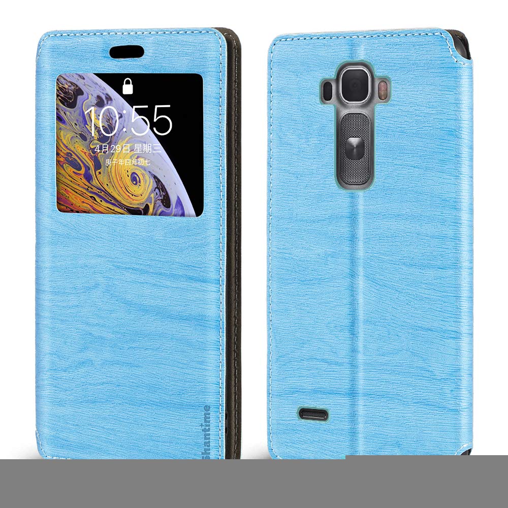 ShantimeLG G Flex 2 Case, Wood Grain Leather Case with Card Holder and Window, Magnetic Flip Cover for LG G Flex 2