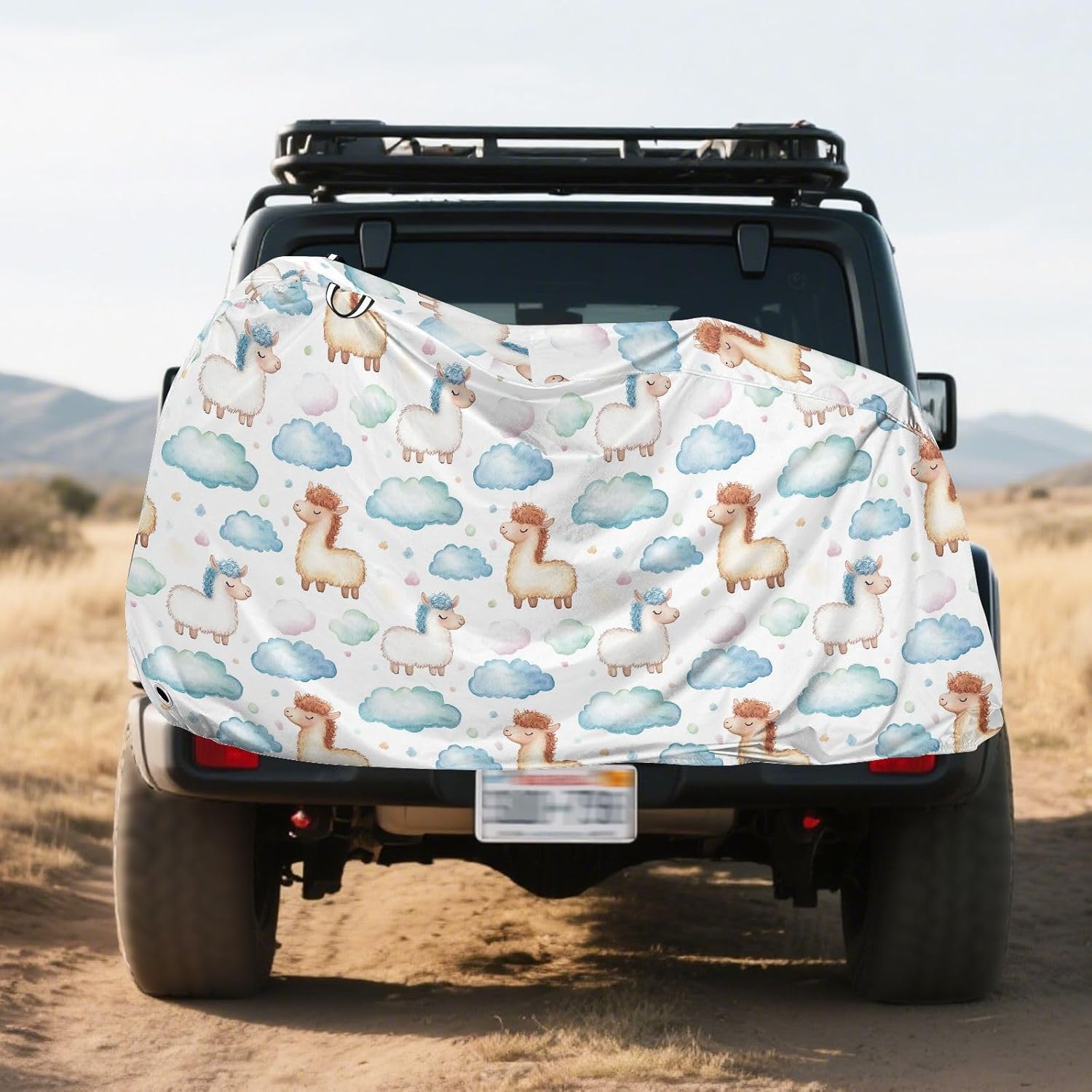 ALAZA Llamas Alpaca Cute Clouds Bike Cover Waterproof Outdoor Ebike Bicycle Covers Tarp Protection for 1/2 Bikes, Sun UV Dust Wind Proof