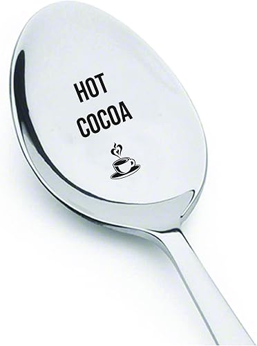Cacao caliente con café cuchara de chocolate caliente para relleno de calcetines, cuchara de café grabada, aniversario, regalo de amor único, idea