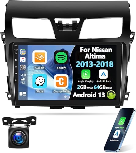 Estéreo de coche 2+32G Android 11 para Nissan Altima 2013-2018 con Carplay inalámbrico Android Auto, radio de coche con pantalla táctil de 10.1