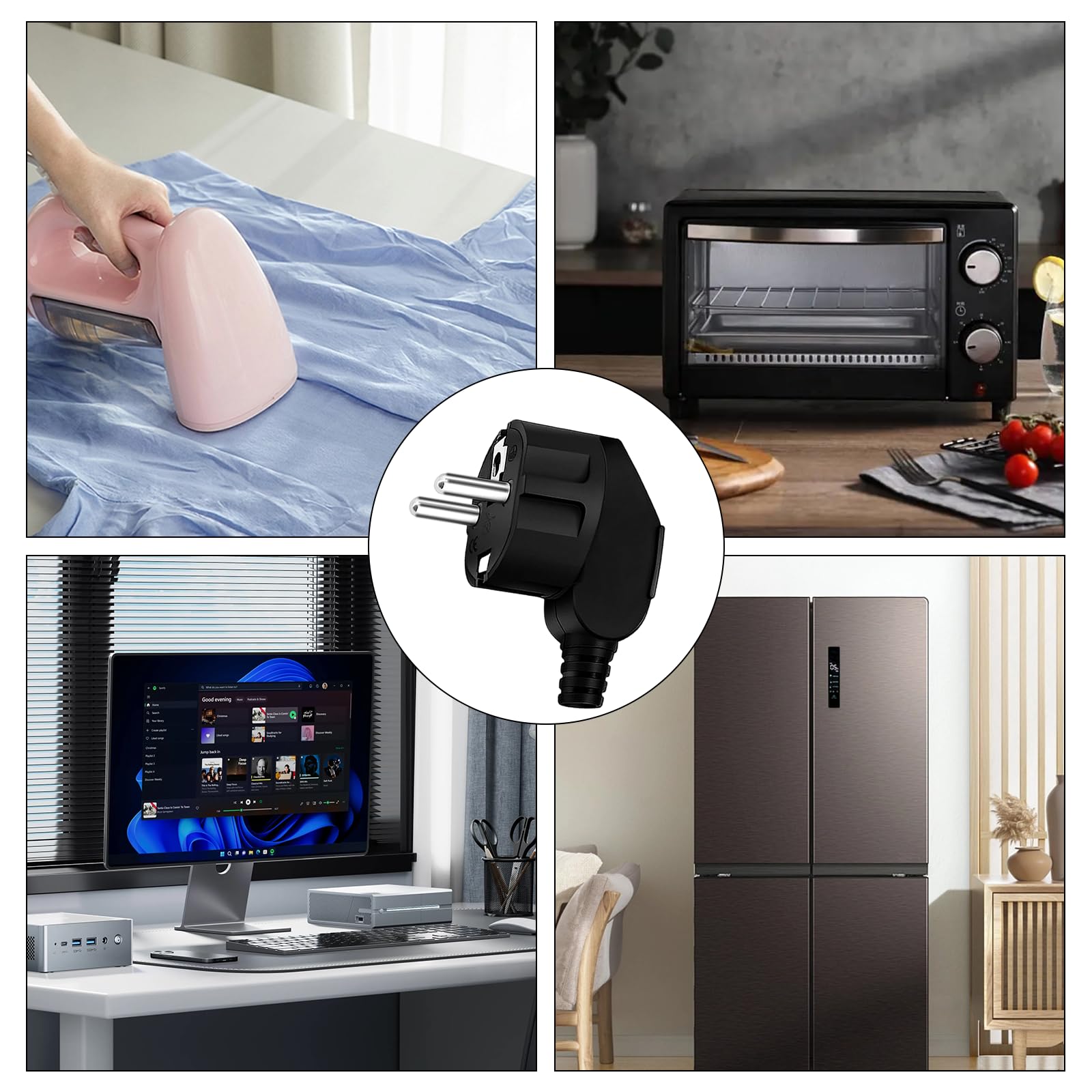 8 sztuk wtyczek Schuko 250 V/16 A wtyczka euro, wtyczka sieciowa, wtyczka kątowa | Wtyczka zasilająca, zestyk ochronny, wtyczka do kabli 8-10 mm do małych urządzeń gospodarstwa domowego