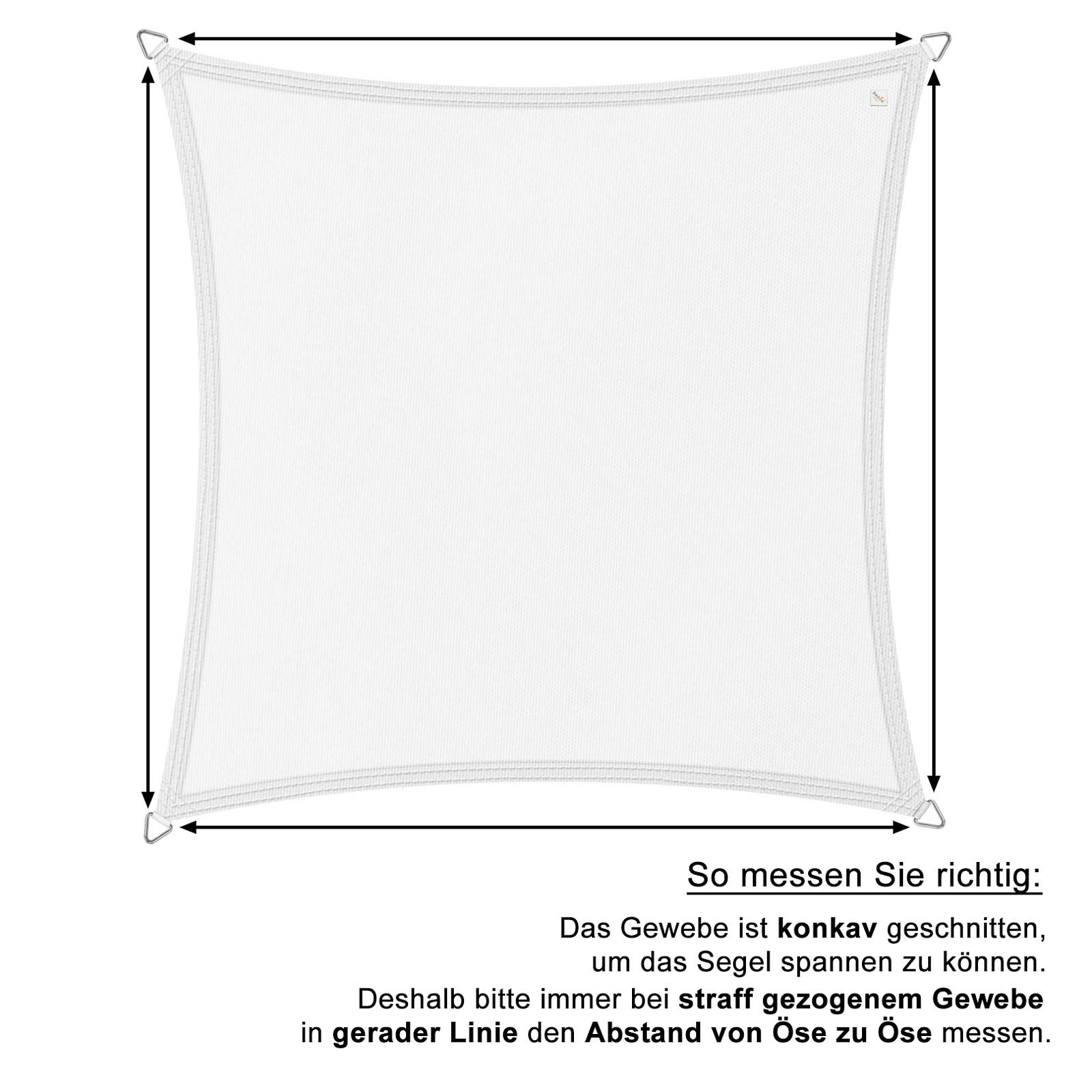 hanSe Sonnensegel Gartensegel 100% Polyester – UV-Schutz & Wasserabweisende Beschattung – Reißfester Sonnenschutz für Terrasse, Balkon & Garten – Mit stabilen Ösen – 2x2m Graphit