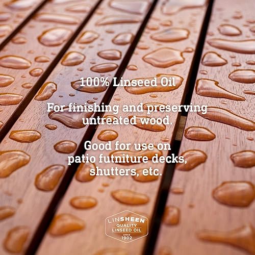 Miniatura 4 de LinSheen Aceite de linaza crudo  Acondicionador de tratamiento de madera de linaza para rejuvenecer, restaurar y acondicionar muebles de madera de