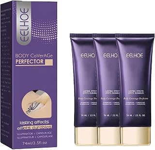Body Coverage Perfector,Tattoo Cover Up Makeup,Natural Gloss Waterproof Leg & Body Covers Tattoos,Liquid Concealer for Body Scars,Body Makeup,Foundation Waterproof for Arm Leg