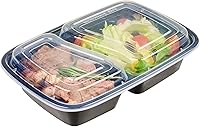 Vista 11 de Restaurantware Asporto - Cajas para llevar con compartimento de 32 onzas, 50 recipientes para preparar comidas para microondas, 2 compartimentos