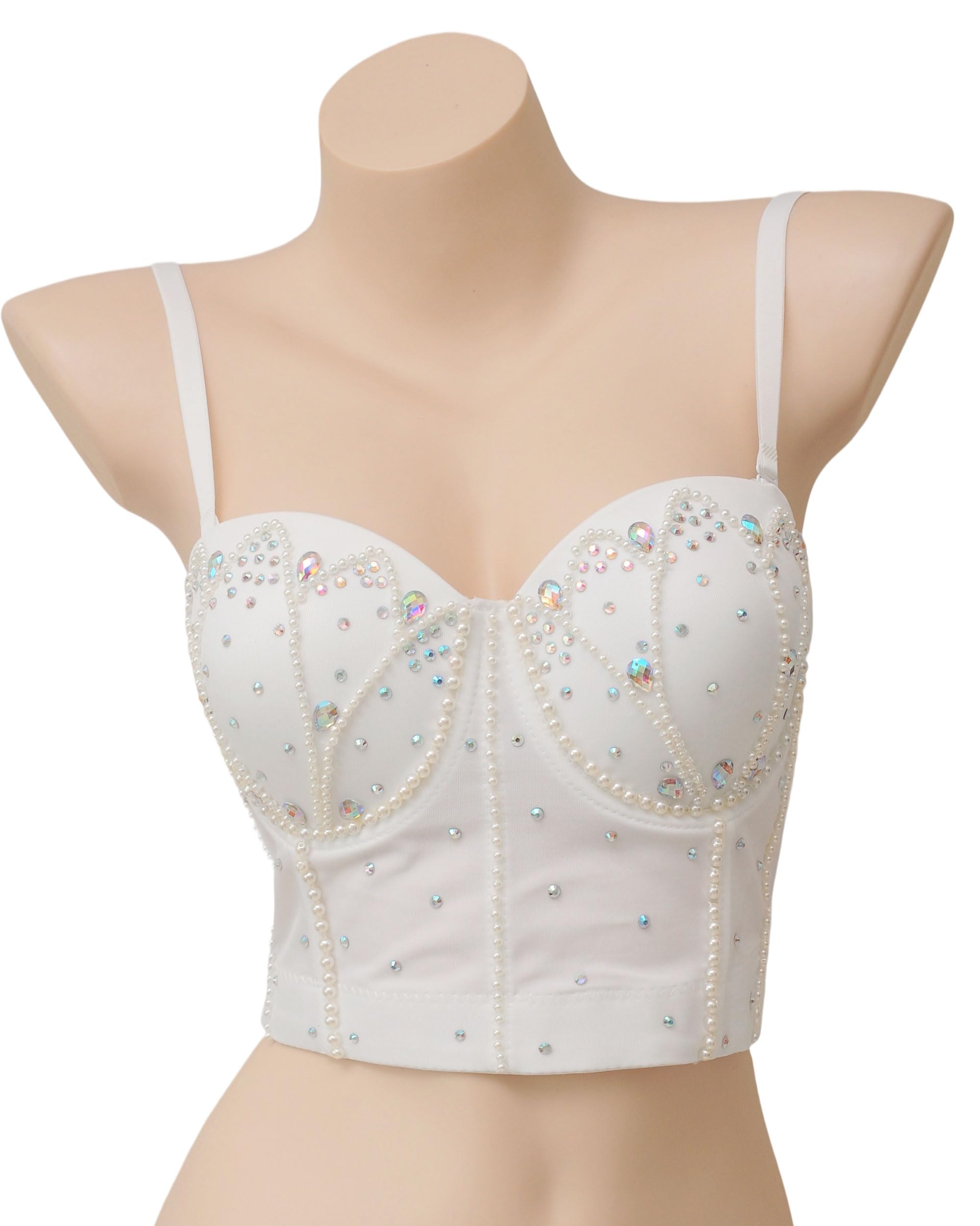 ROYAL SMEELA Top Corsé Corto Blanco para Mujeres Bustier Corse Tirantes Mujer Corsés y Bustiers Adulto