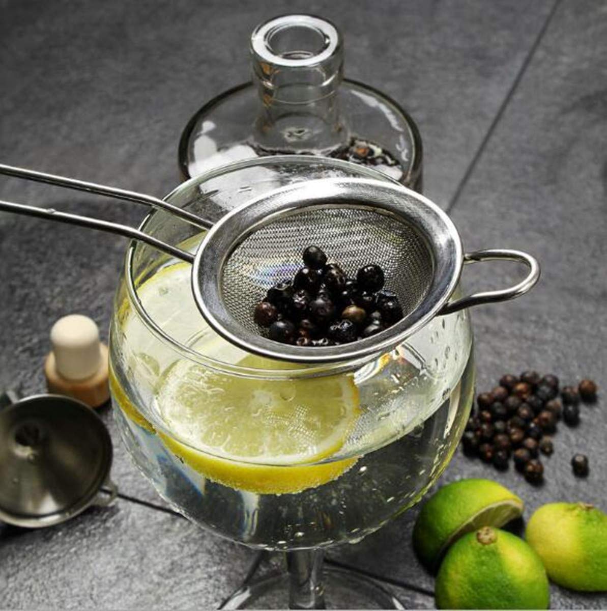 Passoires à Cocktail - Lot De 4 Avec Filtre Maille Fine - Pour Café, Thé, Jus, Cocktails - Double Poignée