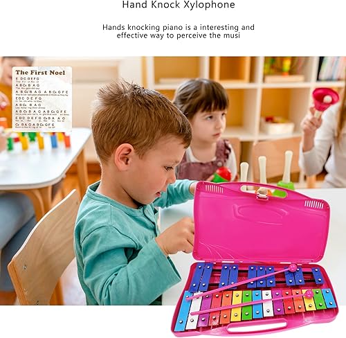 Miniatura 31 de Soulmate Xilófono, instrumento de xilófono Glockenspiel de 25 notas para niños, juguete musical de metal, instrumento de percusión profesional