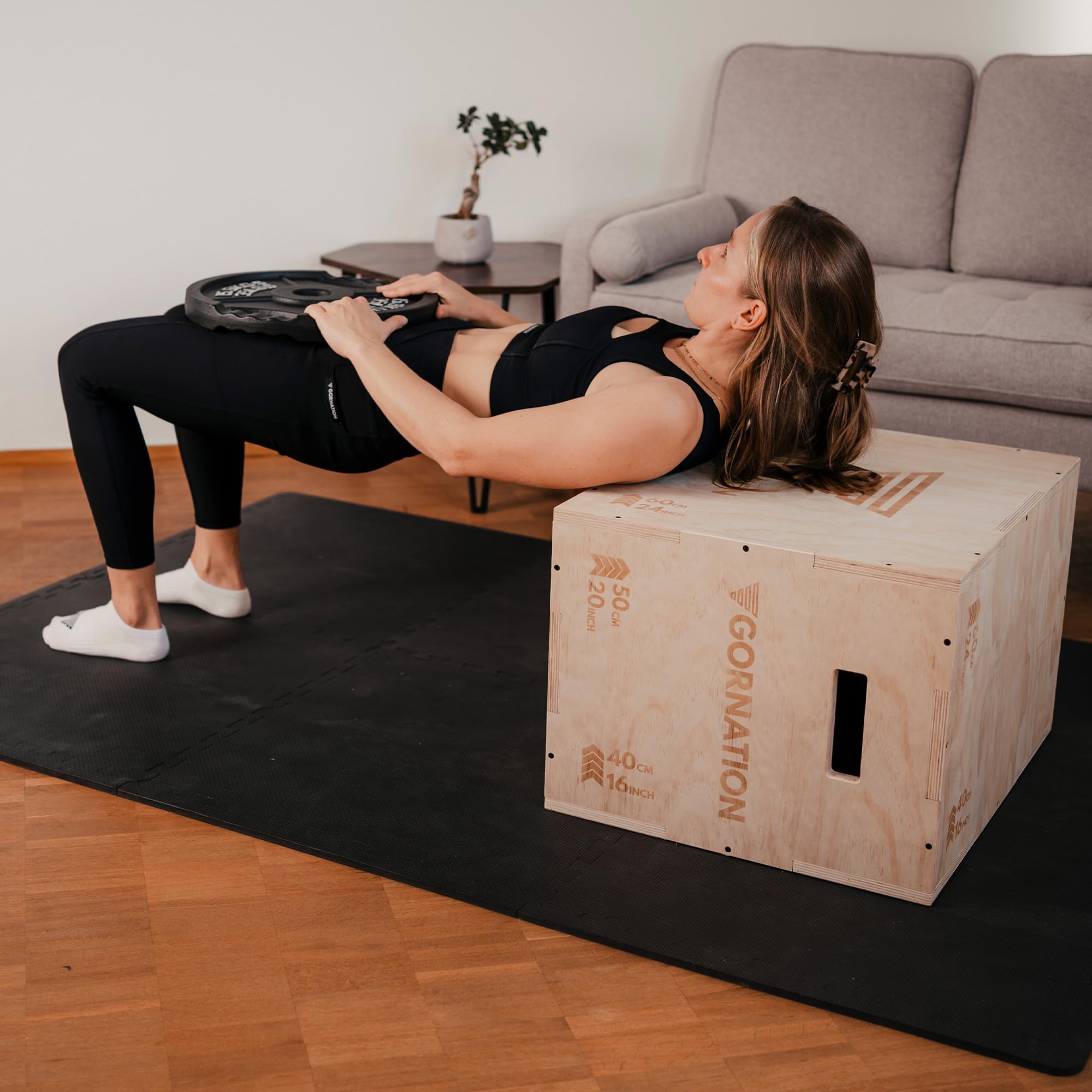 GORNATION Boxe Plyométrique en Bois 3-en-1 – Boîte de Saut Jump Box pour Crossfit, Calisthenics & Home Gym, Plateforme d’Entraînement Fonctionnel à Domicile ou Extérieur