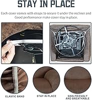 Vista 5 de Fundas para Sillas Reclinables Tipo Cuero, 4 Piezas Funda para Sillón Reclinable Lazy Boy, Protector de Muebles - Funda Suave Lavable para Sofá