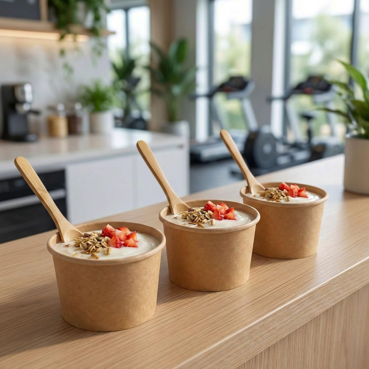 Coppetta 4 Ounce Dessert Cups, 50 Disposable Ice Cream Cups - Lids Sold Separately, Heavy-Duty, Kraft Paper Frozen Yogurt Bowls, For Hot And Cold Foods, Perfect For Gelato Or Mousse - Restaurantware