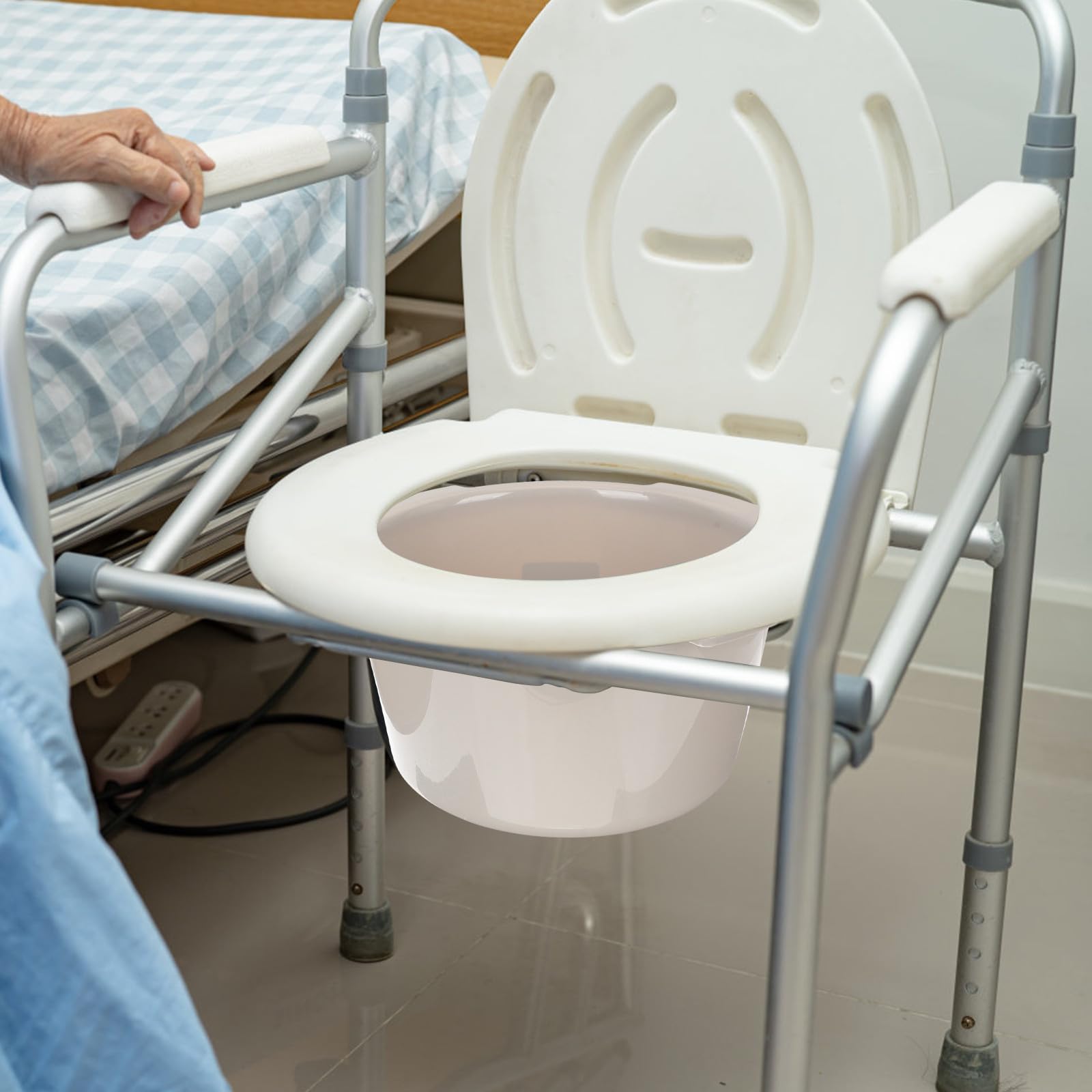 GALPADA Vaso da Notte Coperchio in Plastica PP per Anziani e Donne Incinte Accessori Bagno Pratico e Pulito per Uso Domestico e Cliniche