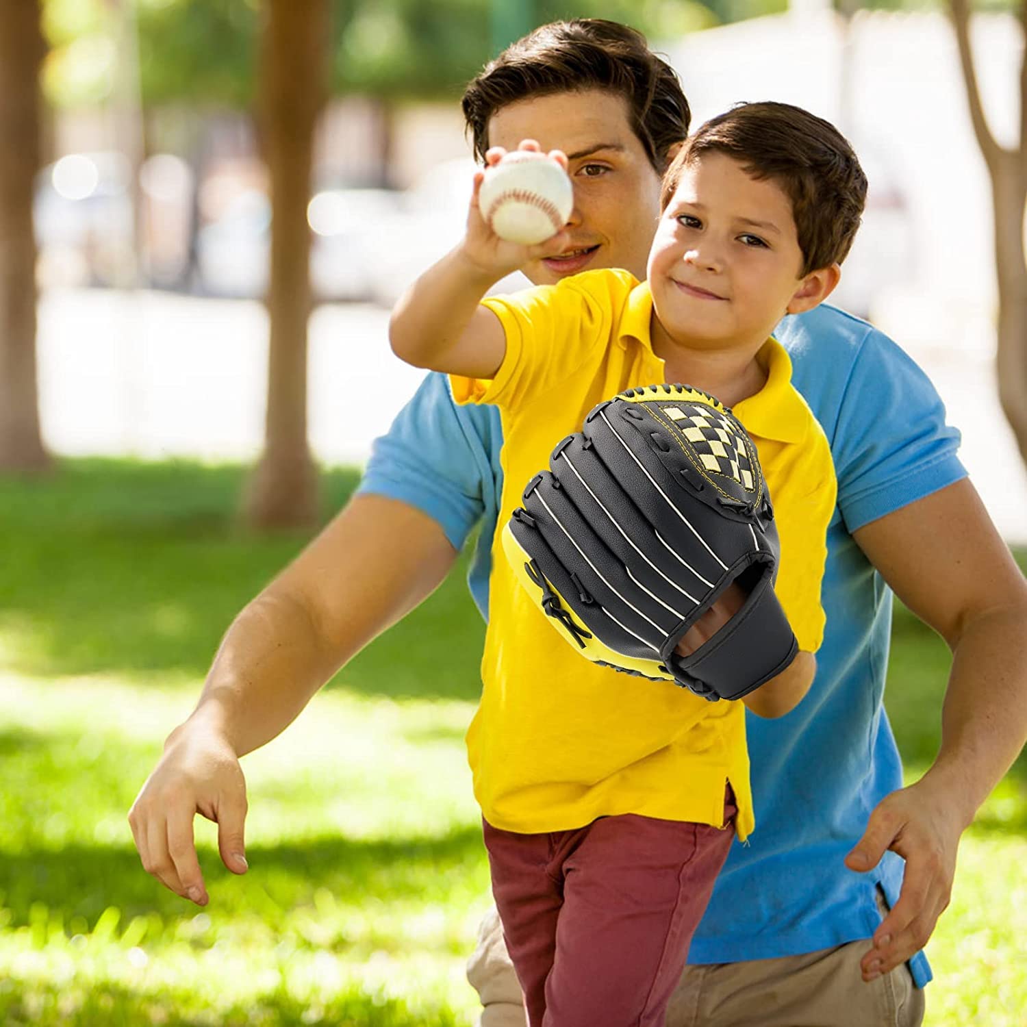 Guanto da baseball per bambini/giovani/adulto, guanti da softball, guanti da battuta sportiva in pelle PU guanto a mano sinistra, lancio destro