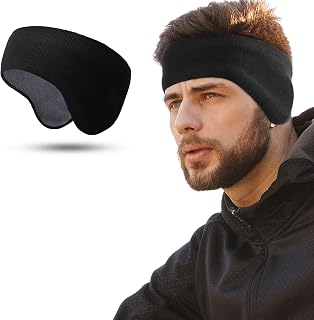 WTACTFUL Ear Warmers Headband, Double-Layer Fleece Winter Earmuffs for Men