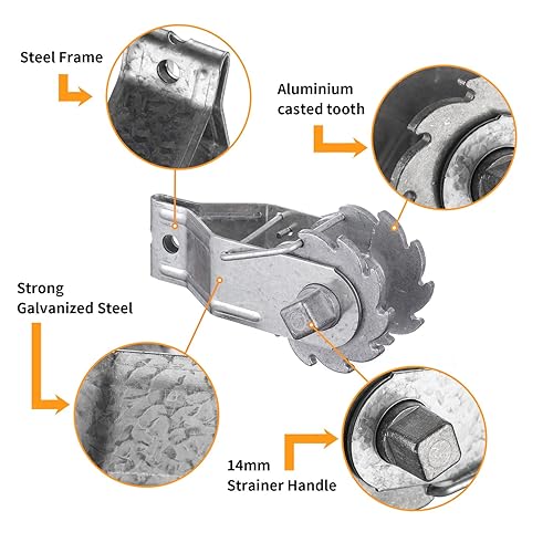 Miniatura 7 de Fence Shock Colador eléctrico de alambre para cerca 10 tensor de alambre en línea resistente tensor de trinquete de alambre para valla eléctrica