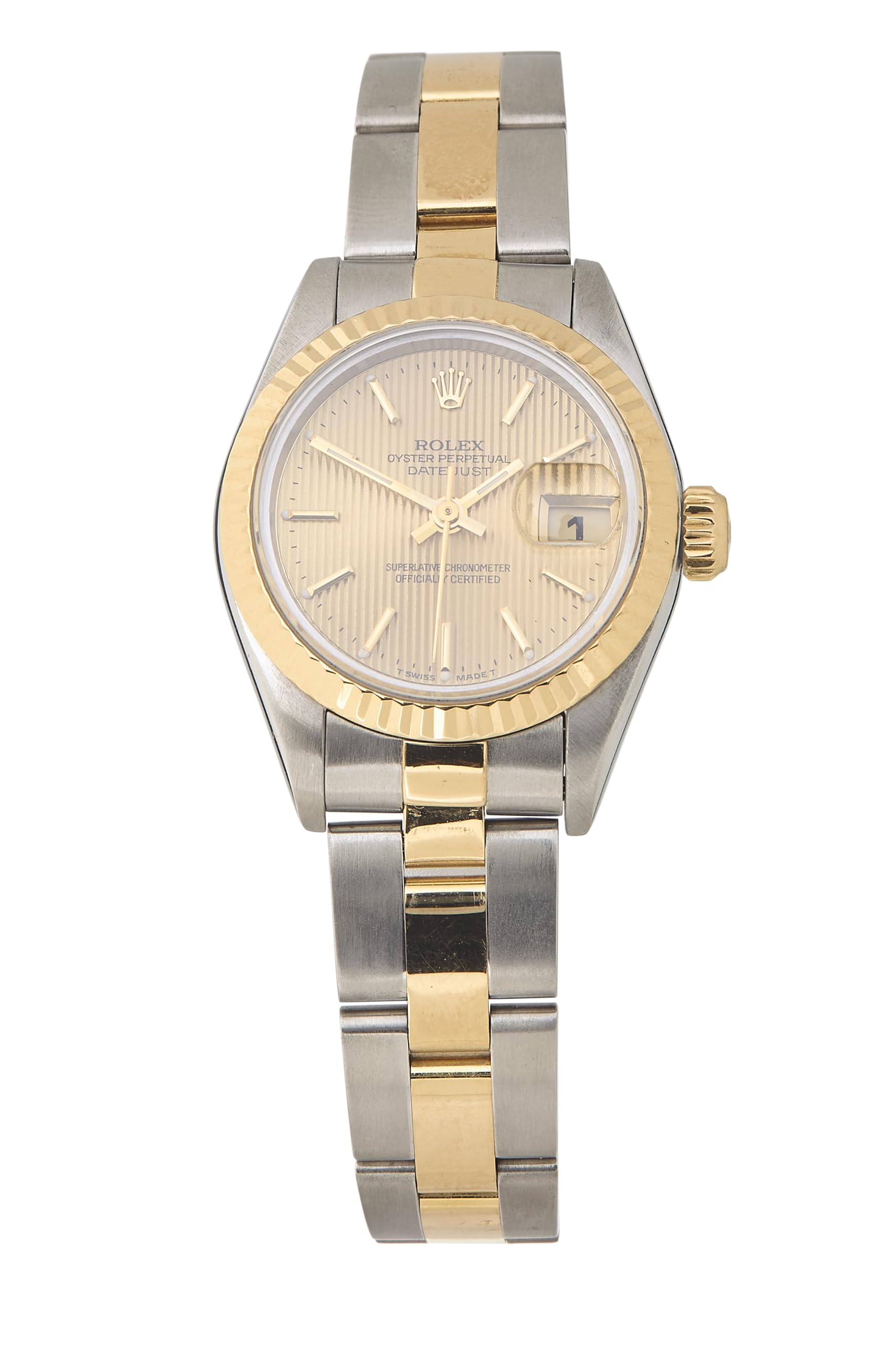 Pre-loved Two-Tone Tapestry Dial Datejust 69173 26mm, Gold