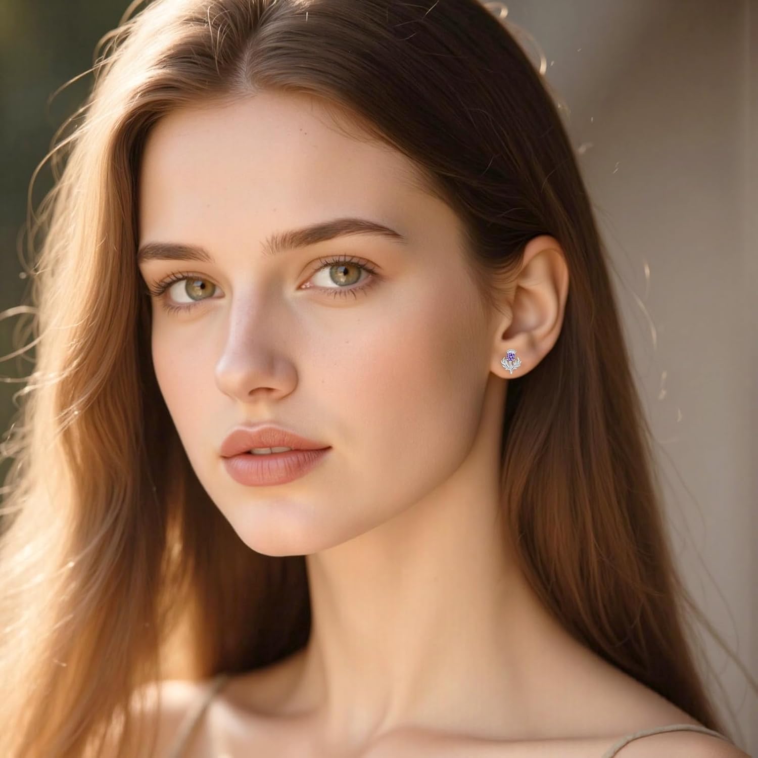 Sterling Silver Scottish Thistle/Daisy/Rose/Sunflower/Lotus/Dandelion Stud Earrings Flower Jewelry Gifts for Women - Image 2