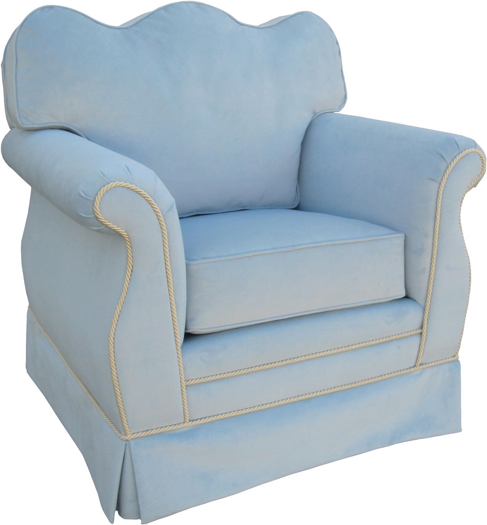 Angel Song Classic Velvet - Blue Empire Adult Rocker Glider Chair - Foam Filled