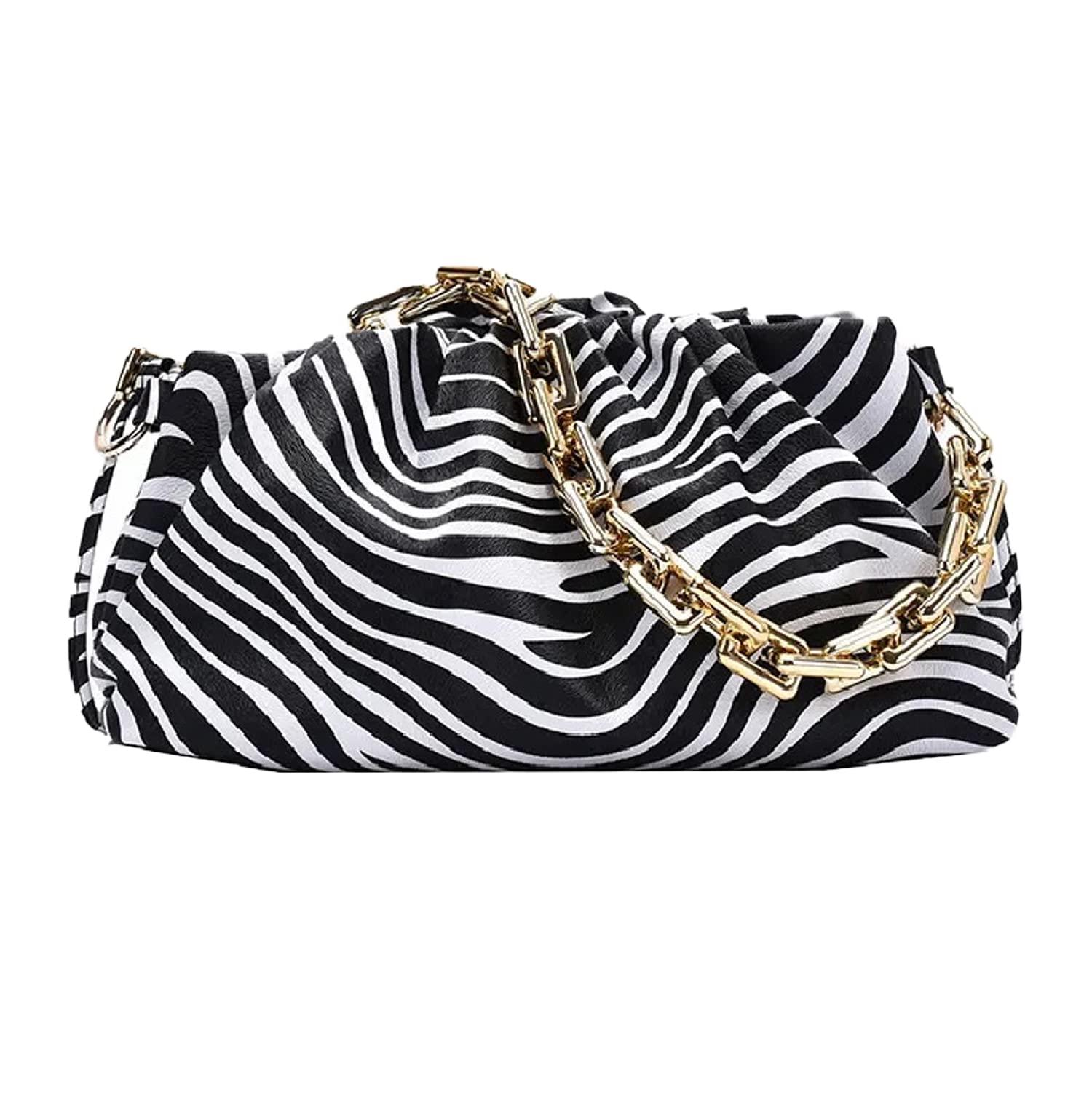 TEESTA Zebra Print Dumpling Cloud Shape Stylish and Premium Women Sling Bags with Golden Chrome Chain Strap and with Very Fabric Party Purpose For Women (1-Pcs) (B0C33B319F) Amazon Price History, Amazon Price Tracker