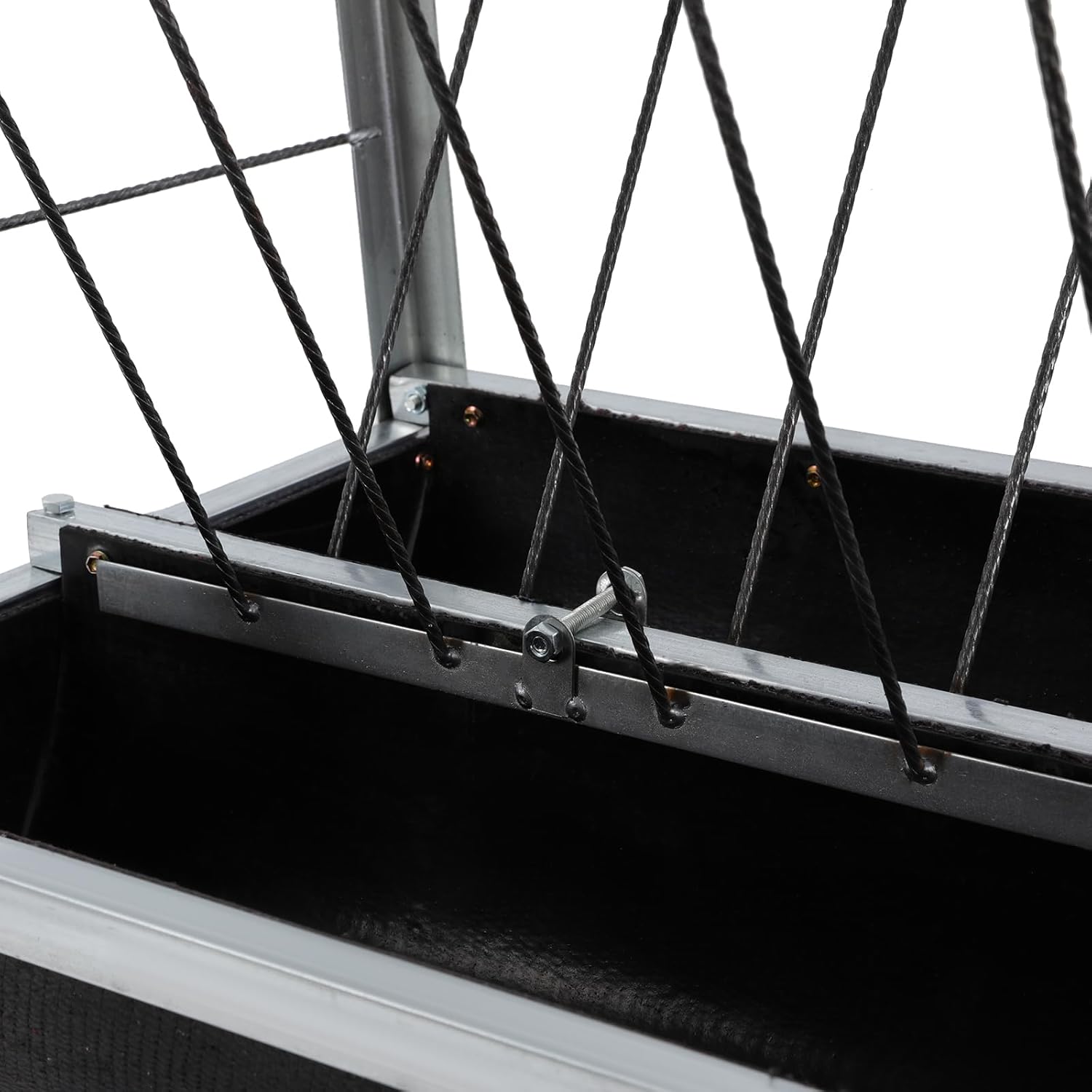 2 in 1 Livestock Hay Feeder, 55 Gallon Heavy Duty Goat Hay Feeder with Grain Trough, Galvanized Steel Pasture Feeder Rack for Goats Sheep Horses Calves Farm Feeding