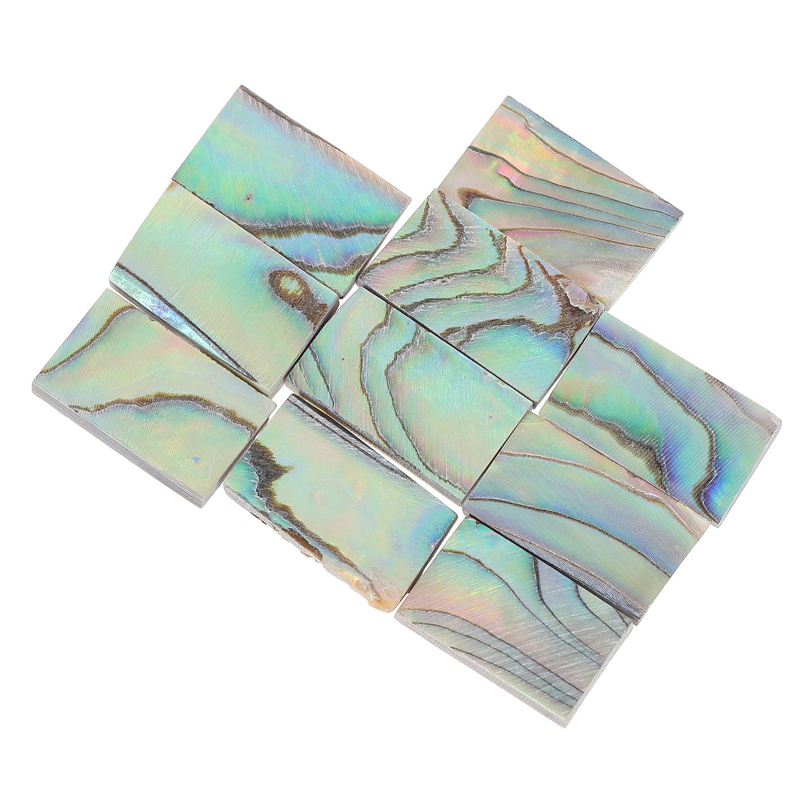 Mikikit 10pcs Abalone Shell Inlay Decoration Strips for Acoustic Guitar Sound Hole, Musical Instrument Mouth Wheel DIY Craft, Natural Shell Guitar Accessory