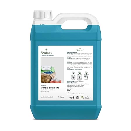 Shatras Liquid Detergent 5 Liter | Laundry Liquid For Fabric Care | Suitable For Top-Load And Front Load Machine And Hand Wash | Concentrated Laundry Detergent (5 liters)