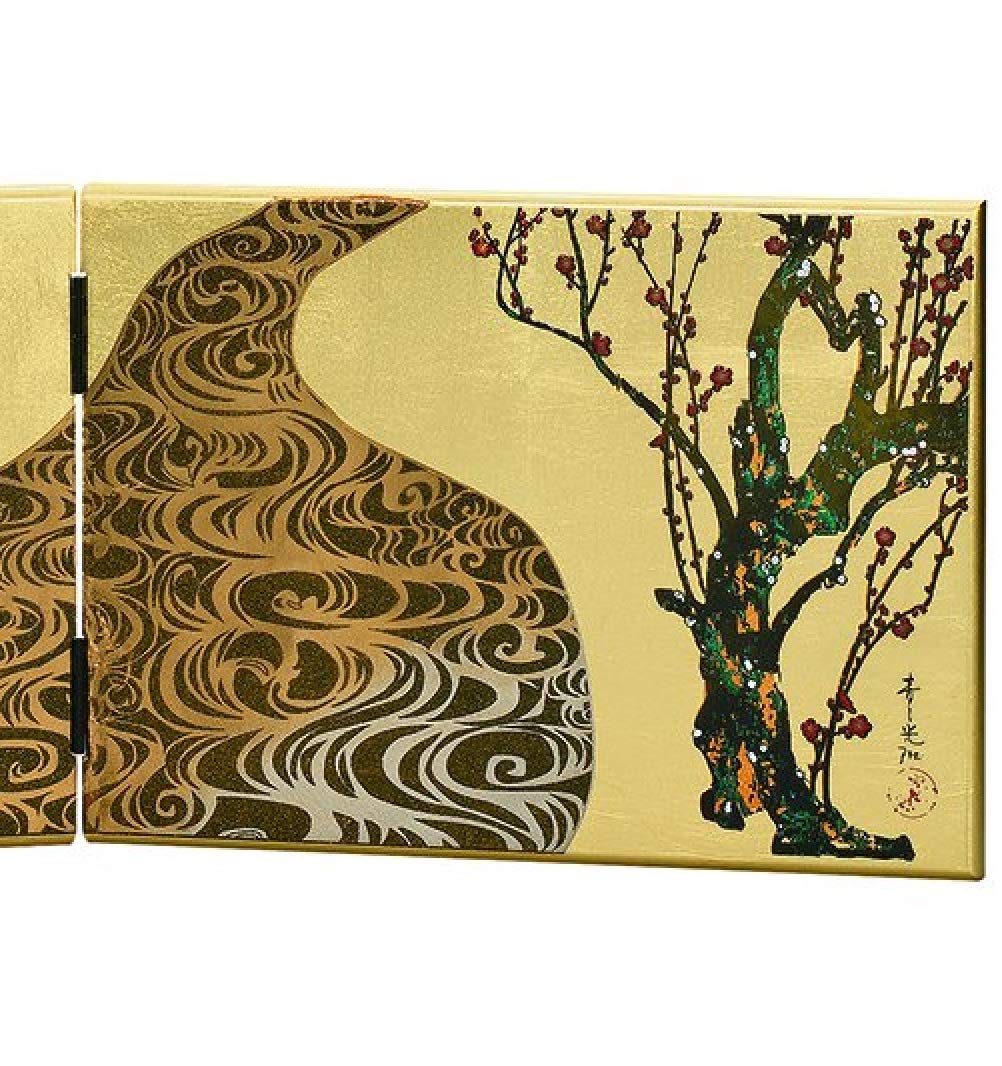 Amazon.co.jp: 山中漆器 屏風時計 光琳梅（大）MIYABI 日本の伝統美