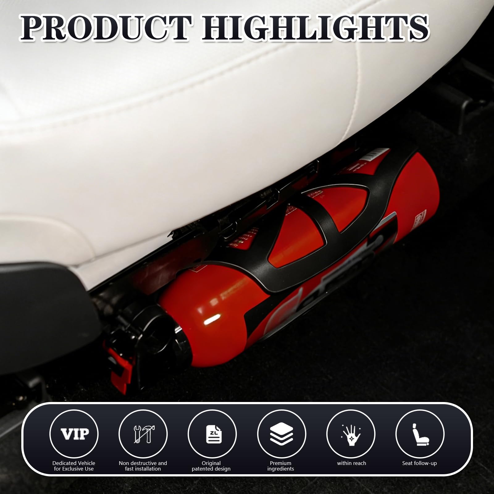 OHAANYY Support Extincteur Voiture pour Modèle Y, Fixation Siège ABS | OHAANYY Support Extincteur Voiture pour Modèle Y, Fixation Siège ABS