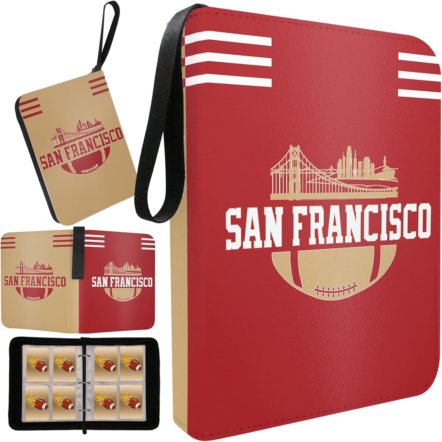Football Card Binder with Sleeves 400 Pocket, San Francisco Football Card Holder for