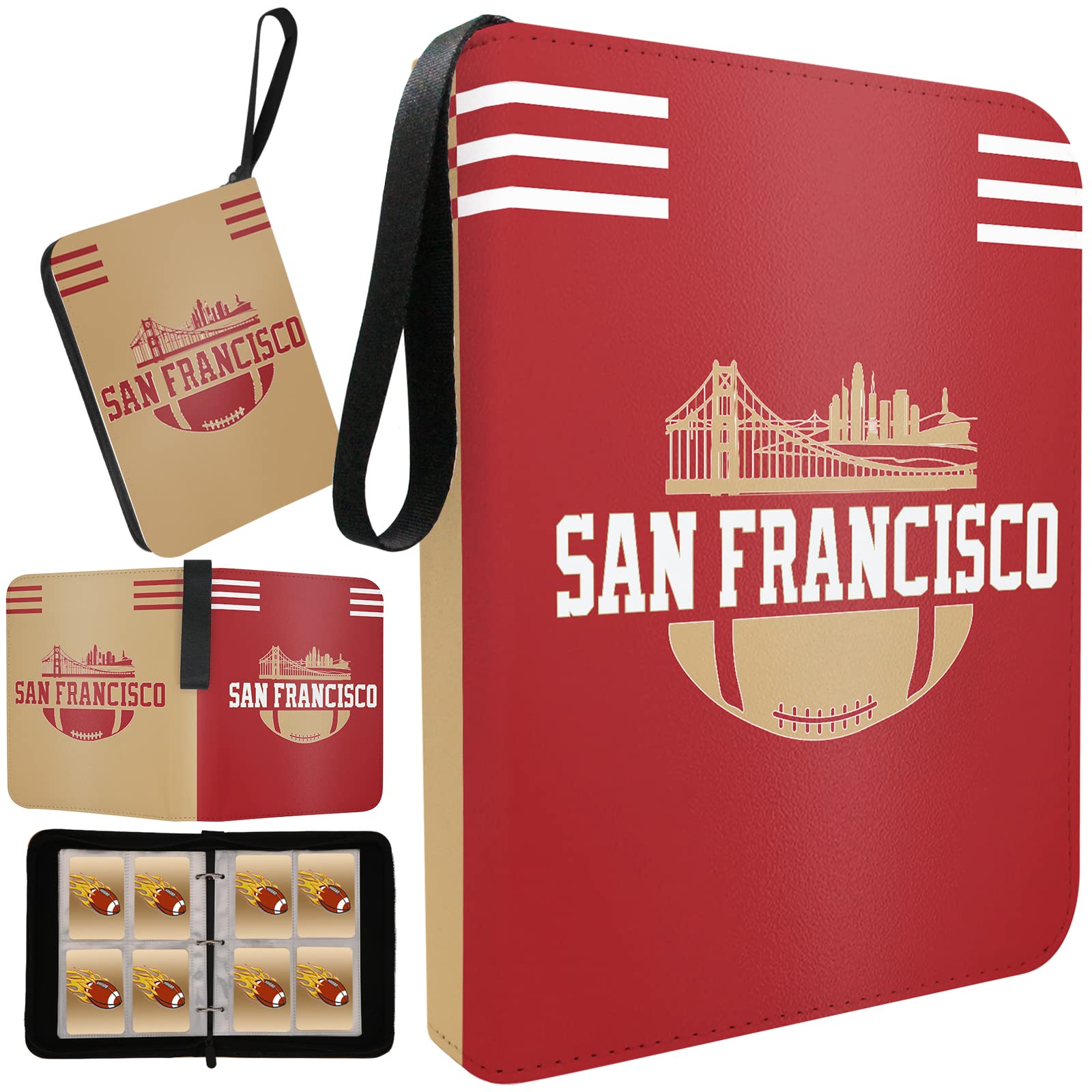 Amazon.com: KivolFun San Francisco Football Card Binder with Sleeves, 400  Pocket, 3 Ring, Waterproof, Dustproof, Durable : Toys & Games
