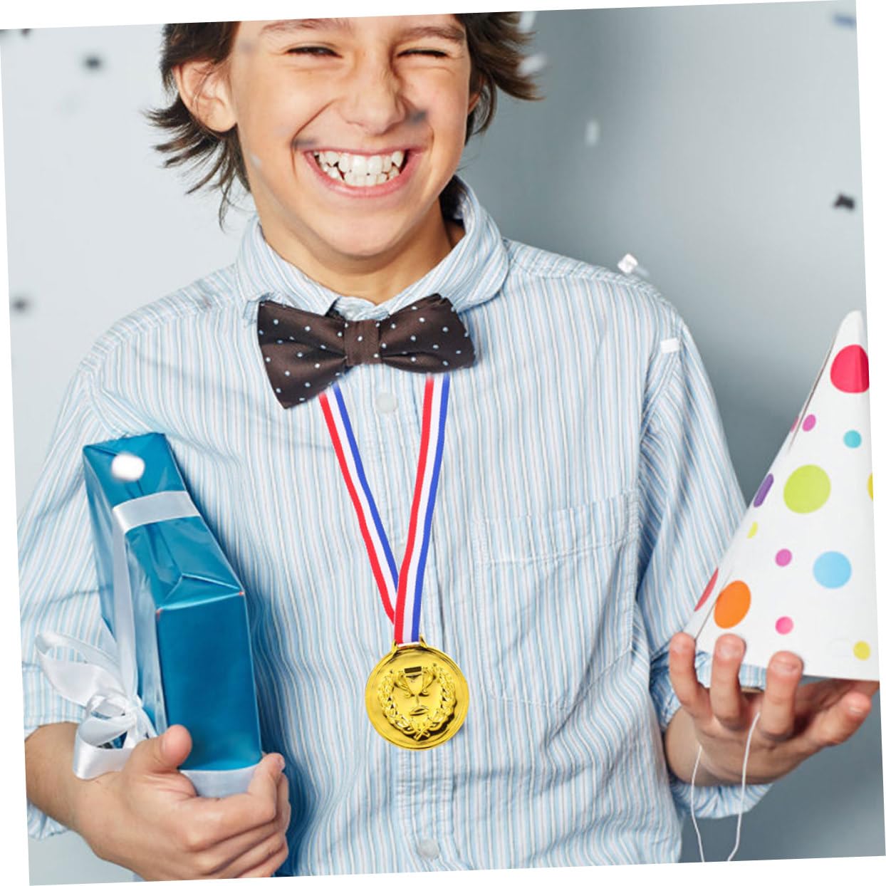 Toddmomy 50 Medaglie Oro per Bambini, Lega di Zinco con Nastro, Premi Sportivi per Feste di Calcio e Gare, Decorazione