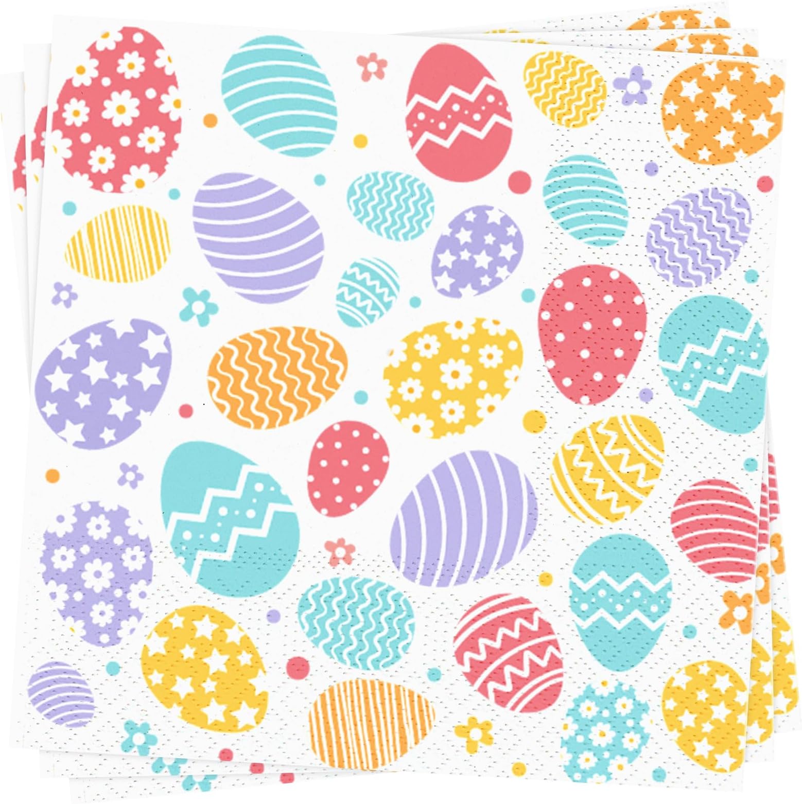 Whaline 80 Pack Easter Napkins 6.5 x 6.5 Inch Cute Rabbit