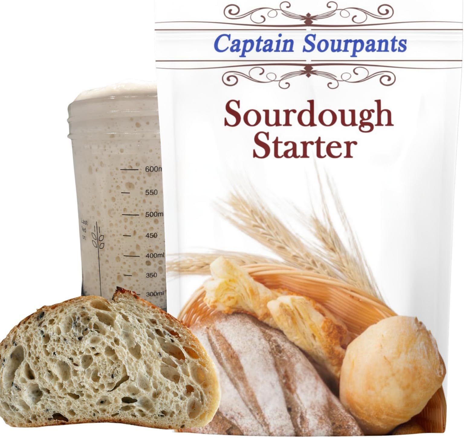 Mature Sourdough Starter Culture – Fresh, Active and Mature Dehydrated Sourdough Starter for Delicious Homemade Sourdough Bread – All-Natural and Organic - Easy to follow instructions, Fast
