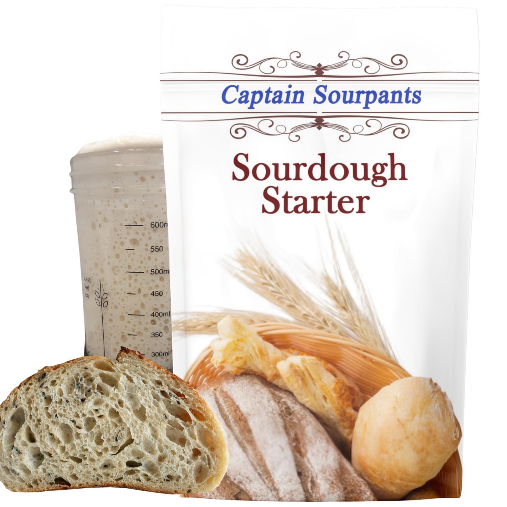 Mature Sourdough Starter Culture – Fresh, Active and Mature Dehydrated Sourdough Starter for Delicious Homemade Sourdough Bread – All-Natural and Organic - Easy to follow instructions, Fast