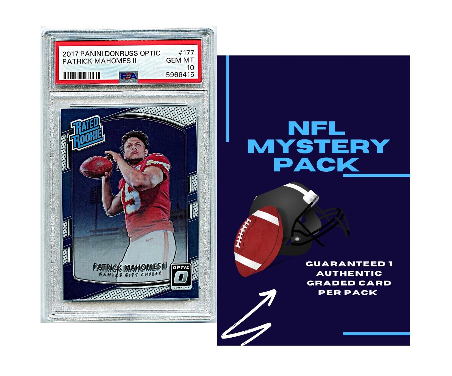 Amazon.com: Football Graded Card Mystery Pack | 1 Graded Football Card |  Grade 8+ Guaranteed