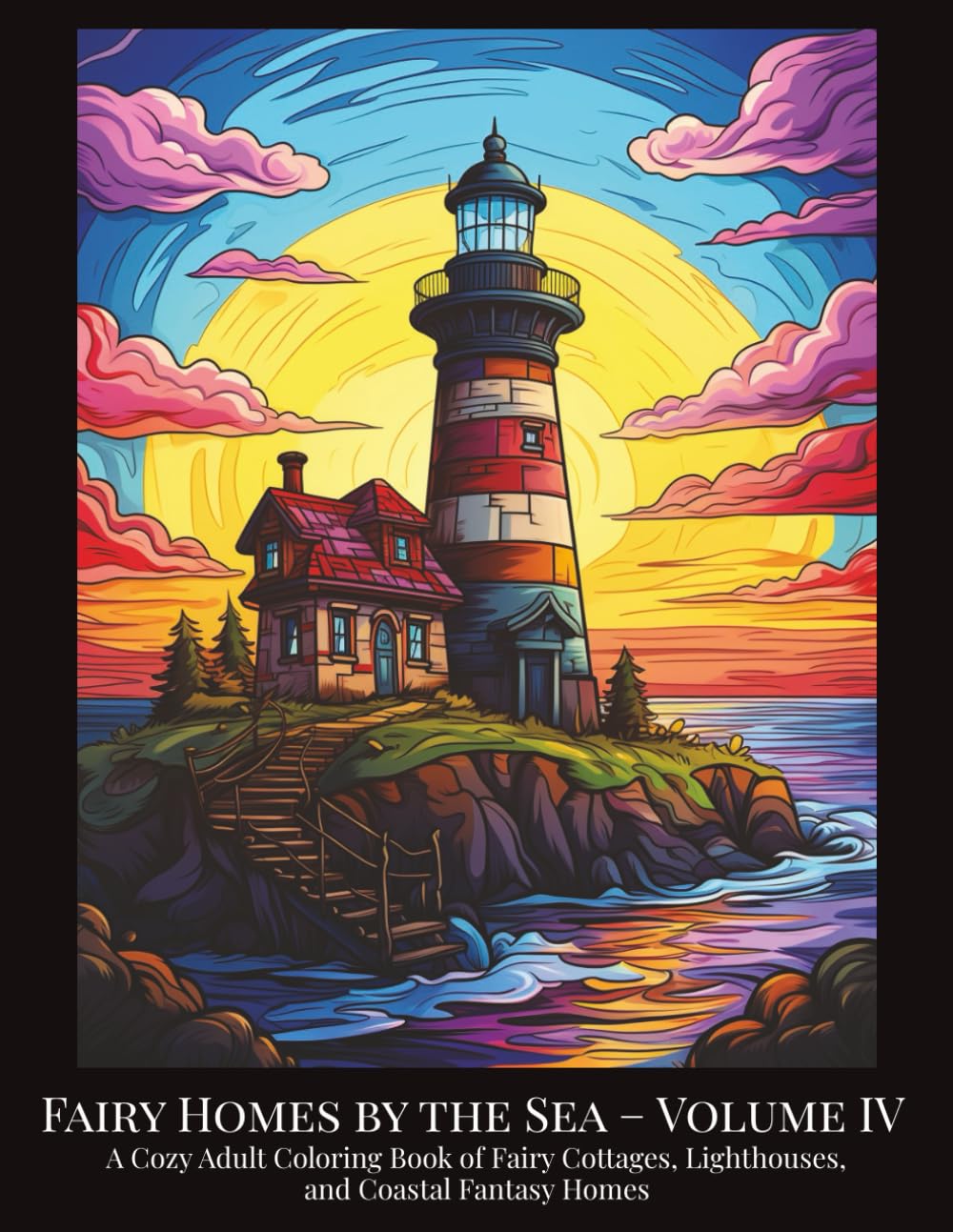 Fairy Homes by the Sea – Volume IV: A Cozy Adult Coloring Book of Fairy Cottages, Lighthouses, and Coastal Fantasy Homes (Fantasy Fairy Houses Coloring Series)