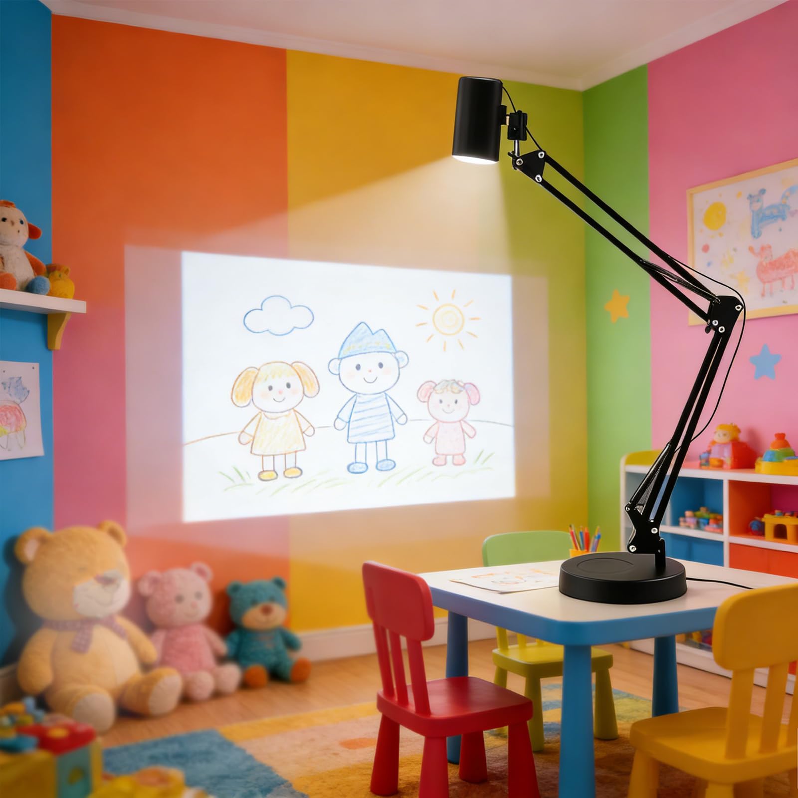 Proiettore di tracciamento wireless per artisti e principianti, strumento di disegno portatile con supporto per tela e arte da parete