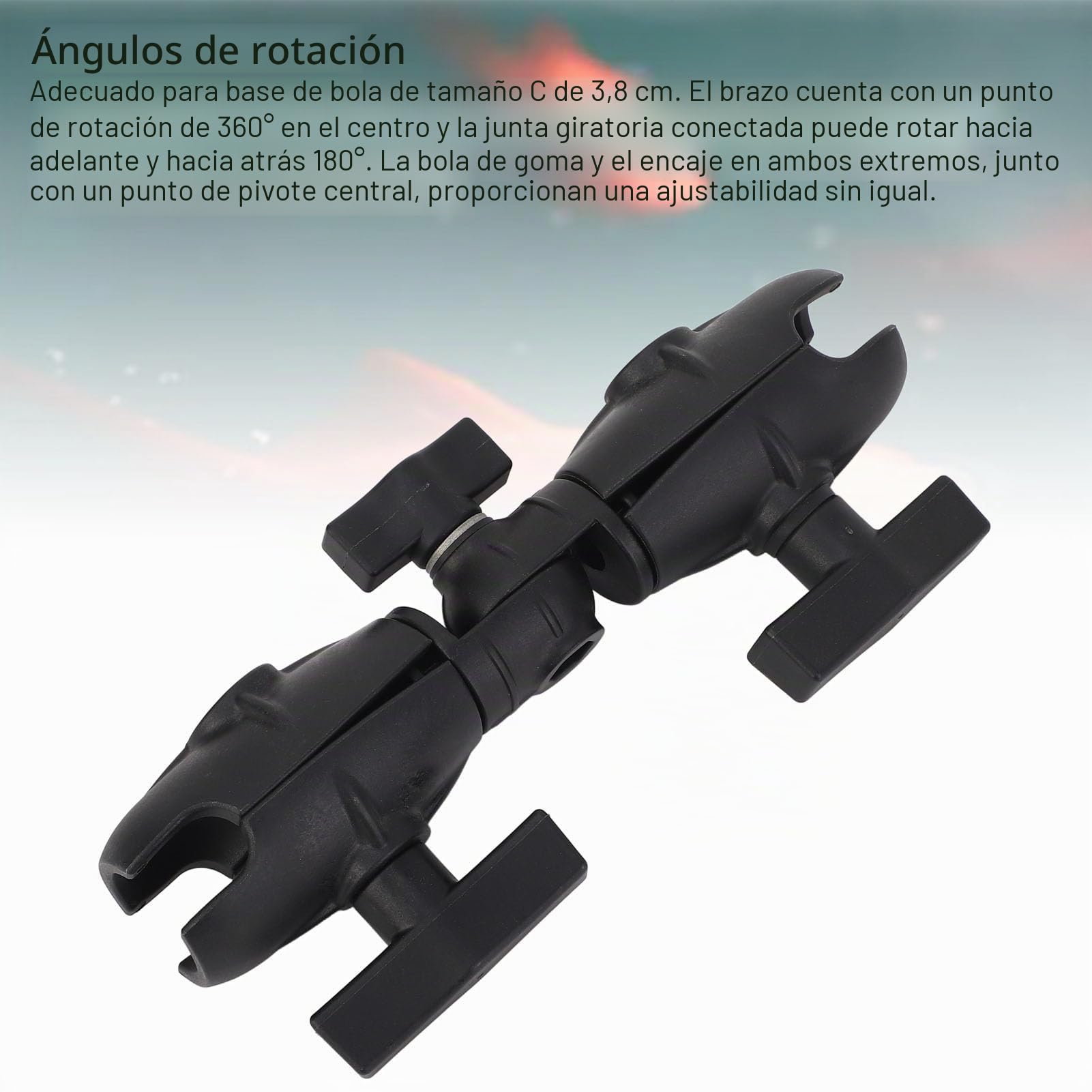 Zunate Brazo de Trinquete Giratorio de Doble Casquillo de 8,1 Pulgadas |para Componentes de Montaje RAM de 1,5 Pulgadas, Rotación Multidireccional de 360°, Capacidad de 10,5 Libras