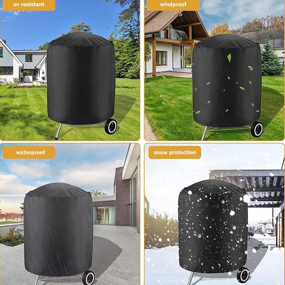 Copertura rotonda per barbecue, antivento, protezione UV, impermeabile, con coulisse, nera (27,5 x 27,5 pollici). | Leroy Merlin