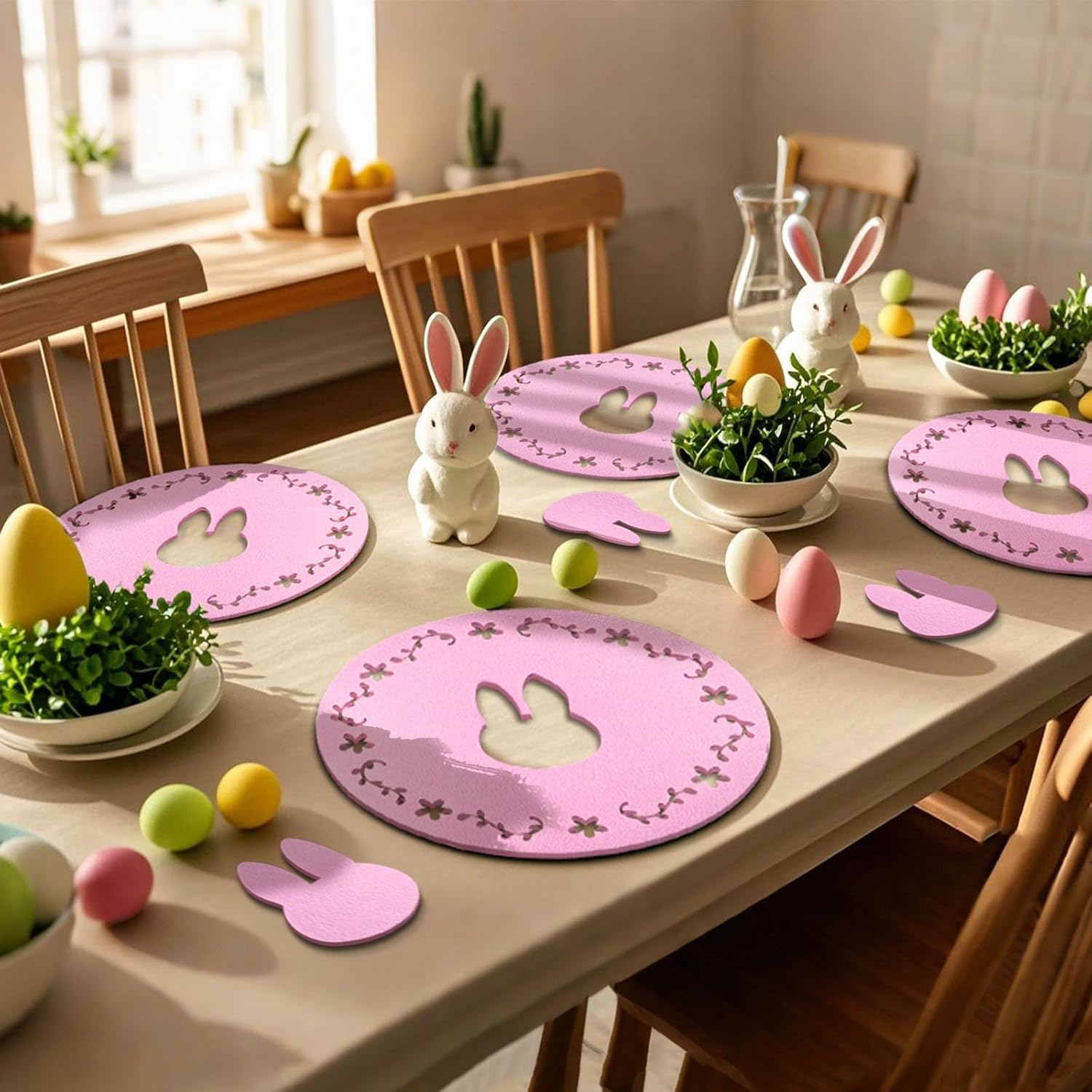 Easter Bunny Felt Placemats Set