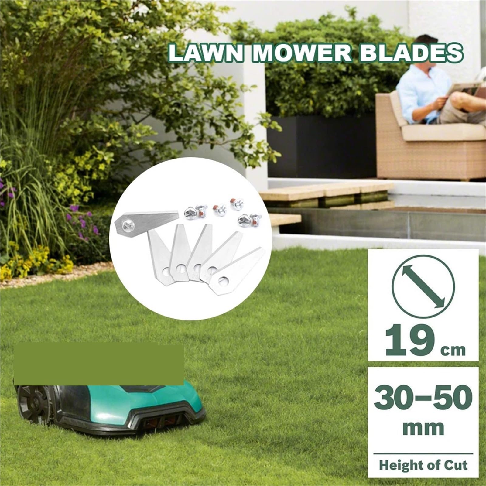 Lame di Ricambio in Acciaio Inossidabile da 18/36 Pezzi, Compatibili con Bosch, Rasaerba Robotizzato Indego 800/1000/1200/350/400/450 | 36pcs
