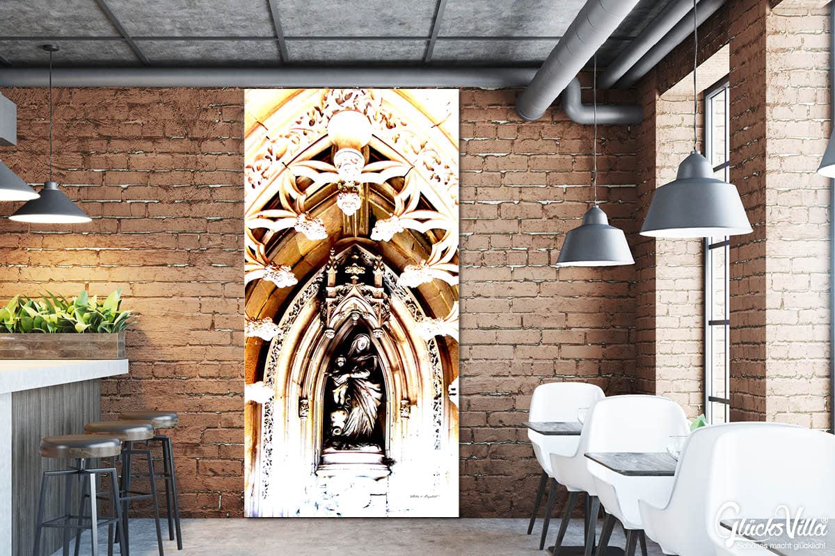 Glücksvilla - In der Kapelle 9 (Acrylglas-Bild 5 mm, 40 x 80 cm) | div. Maße - aus DE - Kunstdruck Deko Wandbild quer - Jesus Maria Kirche Altar Glaube Statue Figur Barock