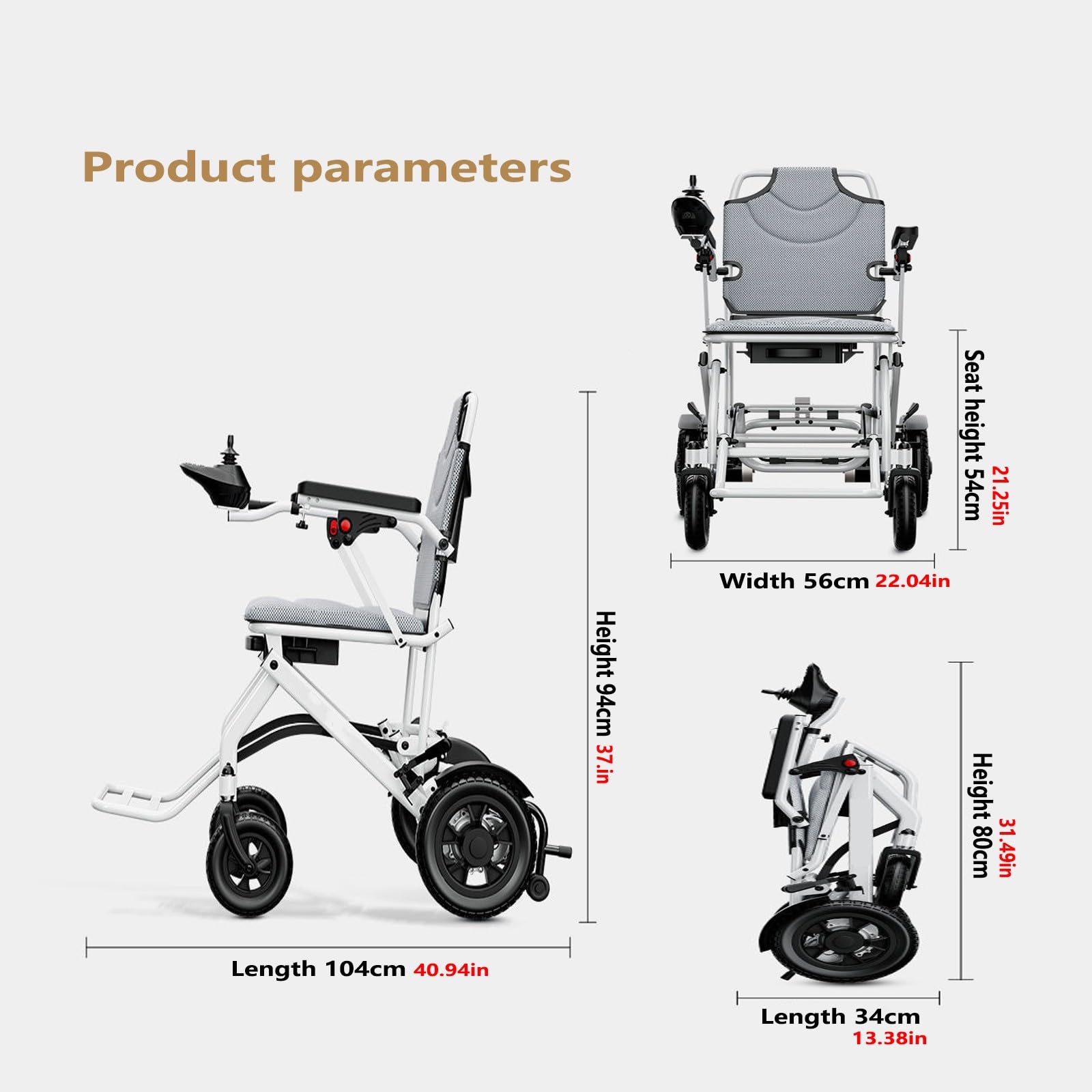 Carrozzine Elettriche Pieghevoli Carrozzine Elettriche Per Adulti Motore Da 500 W Ultraleggera 15,8 Kg Facile Da Trasportare E Riporre Carrozzina Elettrica Per Viaggi E Uso Quotidiano