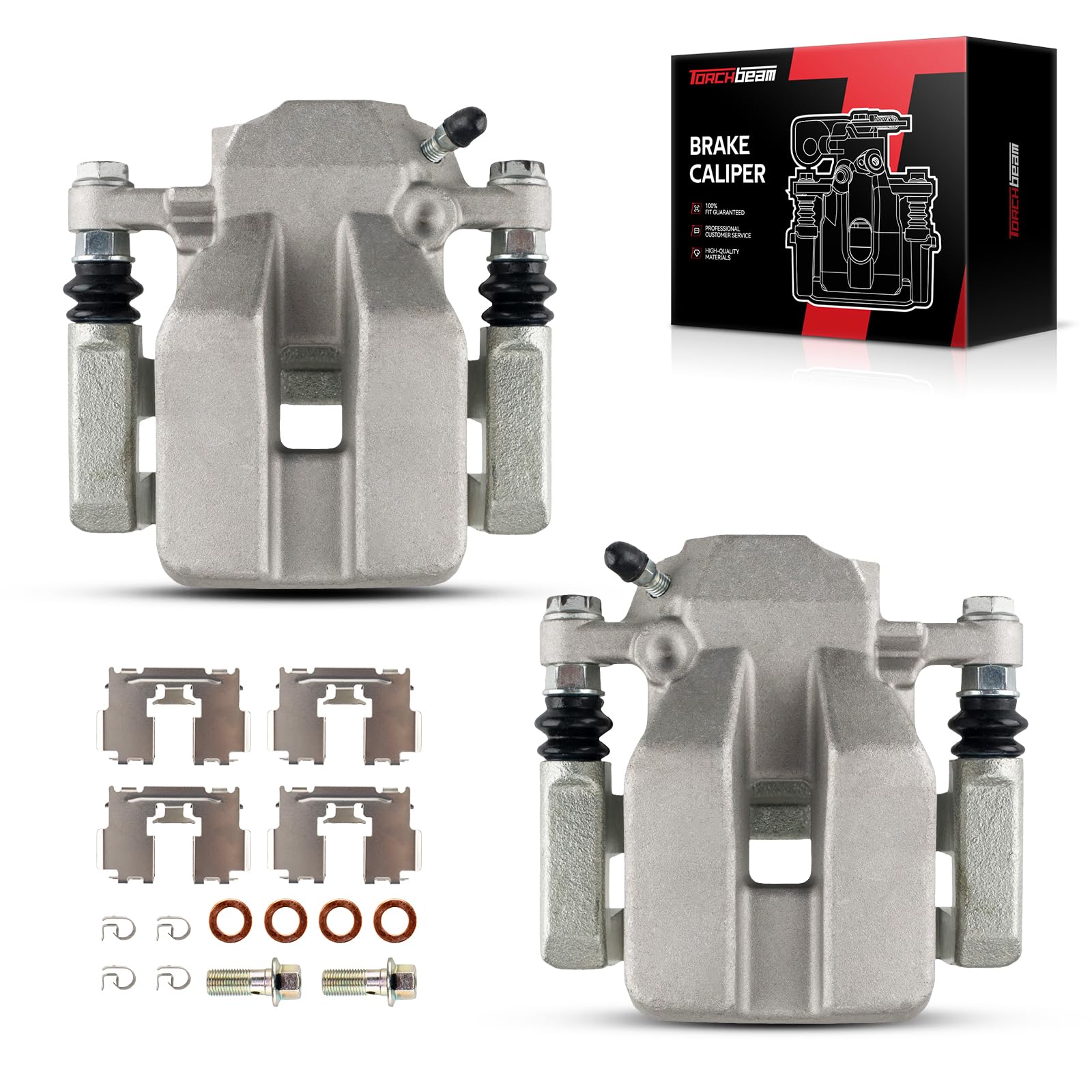 Torchbeam 2PCS Rear Driver and Passenger Side Brake Caliper for Toyota for 2006-2012 RAV4 Disc Brake Caliper Assembly with Bracket Replace #19B3192+19B3193