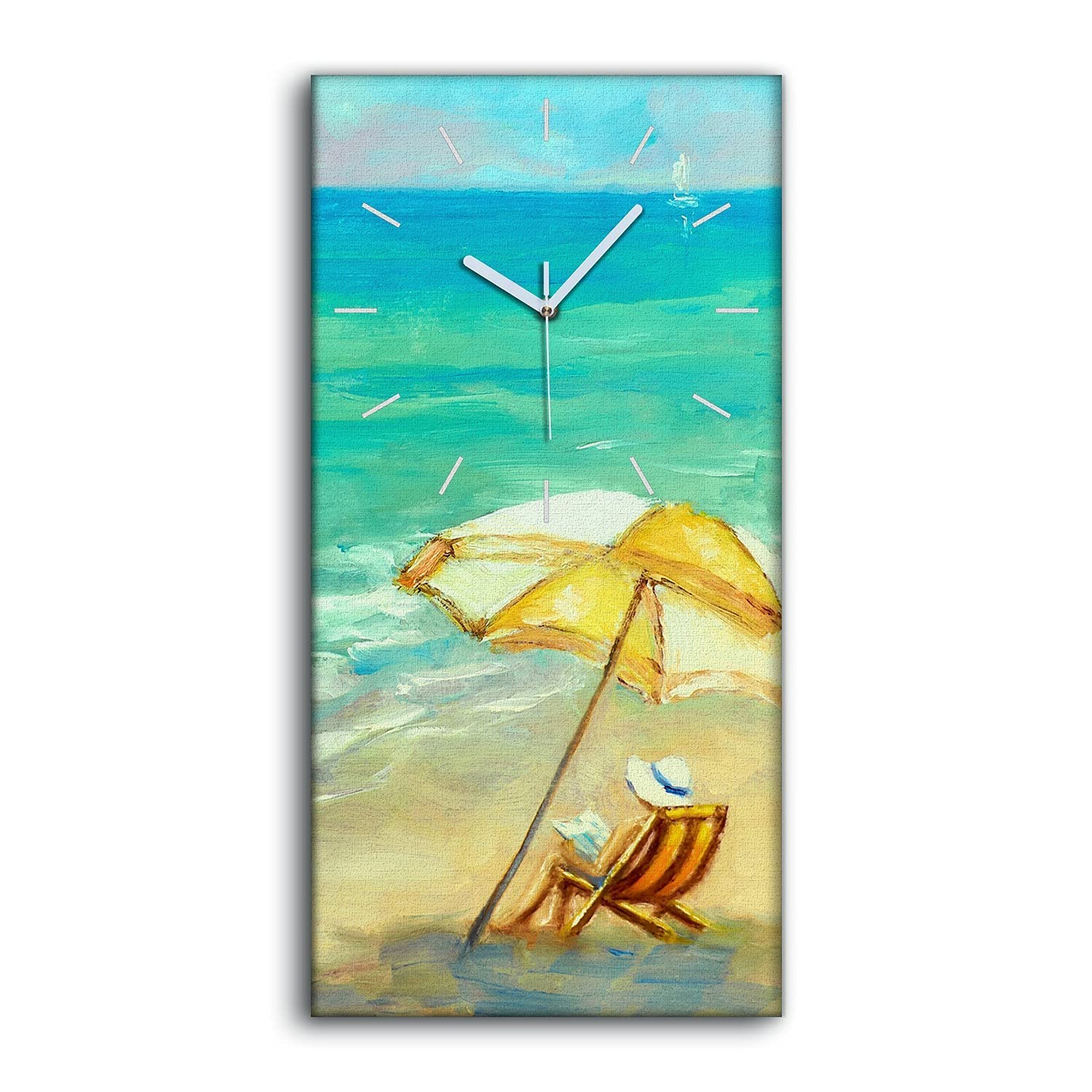 Horloge sur Toile Salon et Chambre Ambiance Bord de Mer Moderne 30x60