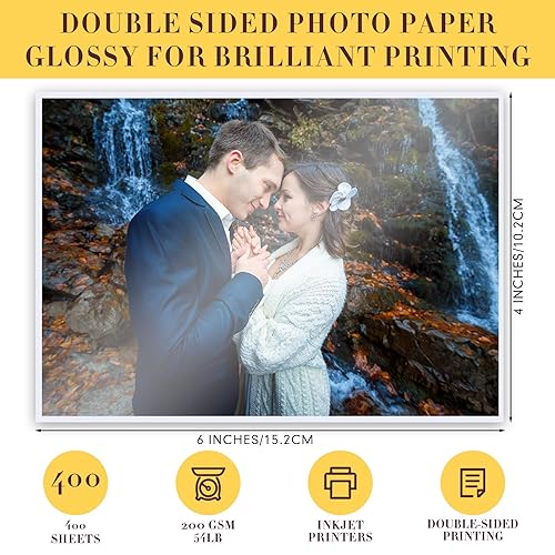 Uinkit 100 Sheets Double Sided Photo Paper Glossy 8.5x11 54lbs Inkjet