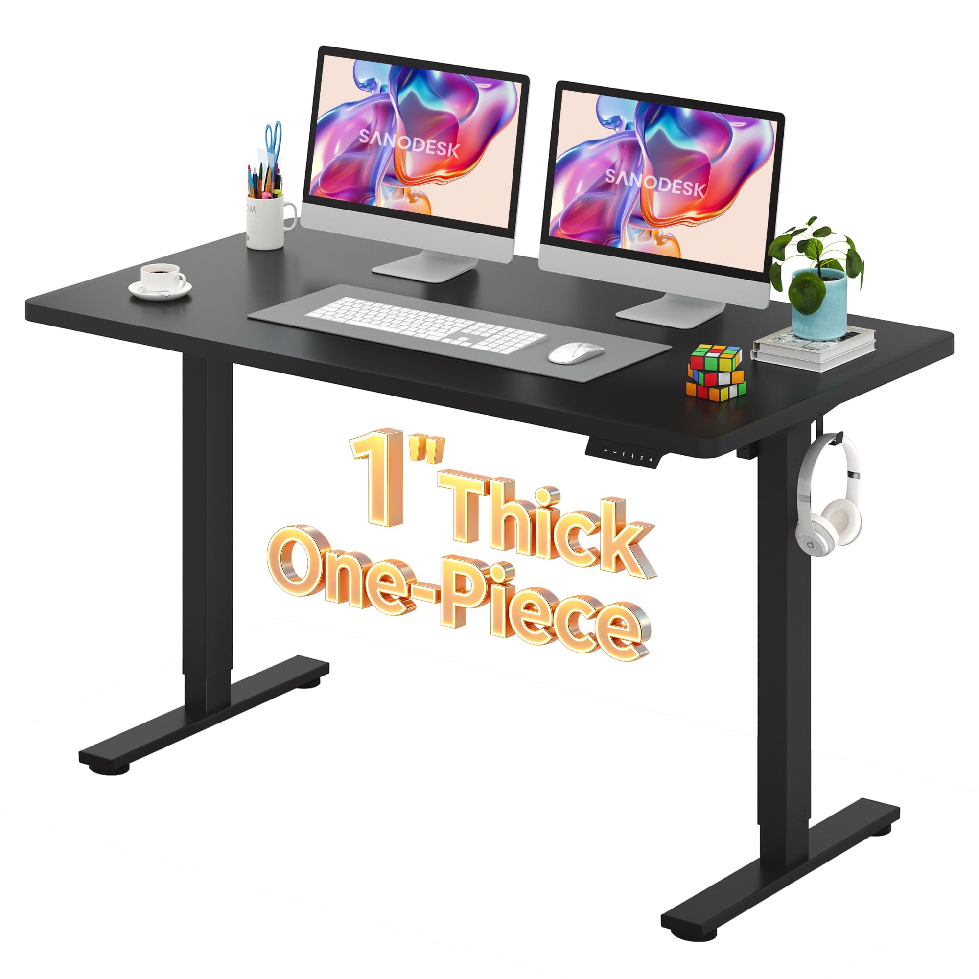 SANODESK One-Piece 1'' Thick Height Adjustable Standing Desk 55''x28''