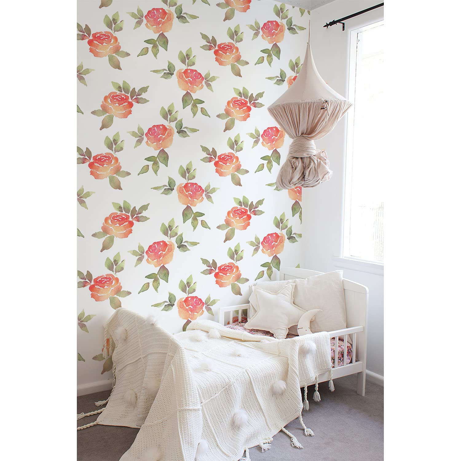 Fotomurale 152x104 cm con flores de rosas vintage vinilo autoadhesivo impermeable Magic-Stick